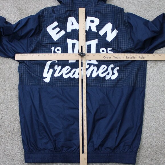 Project Rock Jacket Mens Small Blue Under Armour UA Full Zip Woven Hooded Coat - Picture 12 of 14